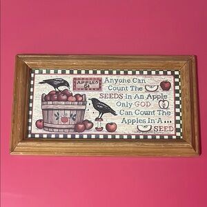 Rustic Apple and Crow Wall Art